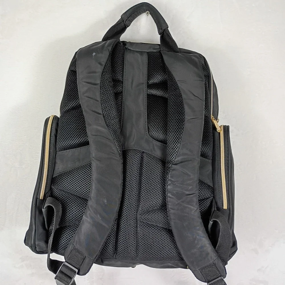 Ergobaby Diaper‎ Bag Backpack Black Gold Hardware Insulated Pocket Organizer